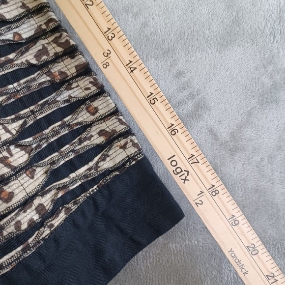 Chicos Jacket Sz 1 / 8 Animal Print Textured Button Front Artsy Black Tan Career - Picture 8 of 9